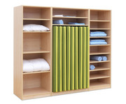 Flexeo® Liegepolsterschrank für 9 Liegepolster 16 Fächer 1