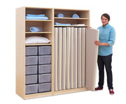 Flexeo® Liegepolsterschrank für 9 Liegepolster 10 grosse Boxen 1