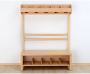 Garderobenbank Schuhgestell aus Holz für 4 Kinder 1