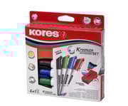 Kores® Whiteboard Marker Set mit magnetischem Schwamm 6