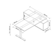Betzold Schreibtisch Comfort mit Sideboard elektrisch höhenverstellbar 2