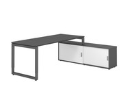 Betzold Schreibtisch mit Sideboard höhenverstellbar Kufengestell 2