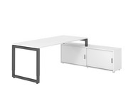 Betzold Schreibtisch mit Sideboard höhenverstellbar Kufengestell 3