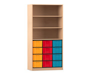 Flexeo® Regal 3 Reihen 12 grosse Boxen 3 Fächer oben 1
