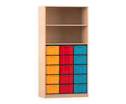Flexeo® Regal 3 Reihen 15 grosse Boxen 2 Fächer oben 1
