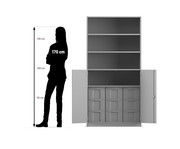 Flexeo® Schrank 9 grosse Boxen 4 Fächer 2 Halbtüren 2