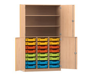 Flexeo® Halbtürenschrank PRO 3 Reihen 24 Boxen Gr S 3 Fächer 4 Halbtüren 1