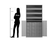 Flexeo® Schrank 3 Schrägablagen 12 grosse Boxen 2 Halbtüren 2