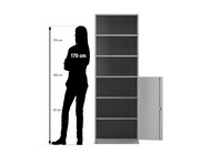 Flexeo® Schrank 6 Fächer 1 Halbtür Breite 64 1 cm 2