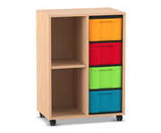 Flexeo® Regal 2 Reihen 4 grosse Boxen 2 Fächer links 1