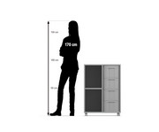 Flexeo® Regal 2 Reihen 4 grosse Boxen 2 Fächer links 2