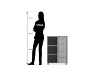 Flexeo® Regal 2 Reihen 4 grosse Boxen 3 Fächer links 2