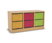 Flexeo® Regal 3 Reihen 6 grosse Boxen Mittelwand 1