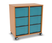 Flexeo® Regal 2 Reihen 6 grosse Boxen Mittelwand 1