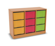 Flexeo® Regal 3 Reihen 9 grosse Boxen Mittelwand 1
