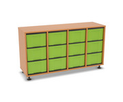 Flexeo® Regal 4 Reihen 12 grosse Boxen Mittelwand 1