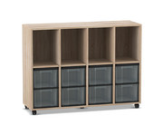 Flexeo® Regal 4 Reihen 8 grosse Boxen 4 Fächer oben 1