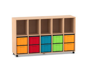 Flexeo® Regal 5 Reihen 10 grosse Boxen 5 Fächer oben 1
