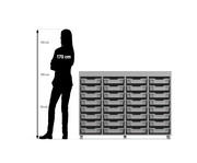 Flexeo® Regal PRO 4 Reihen 32 Boxen Gr S Aufkantung 2