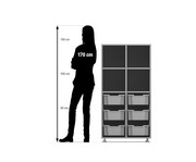 Flexeo® Regal PRO 2 Reihen 6 Boxen Gr M 4 Fächer oben 2