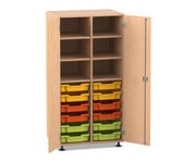 Flexeo® Schrank PRO 2 Reihen 12 Boxen Gr S 4 Fächer oben 2 Türen 1