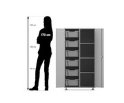Flexeo® Schrank PRO 2 Reihen 6 Boxen Gr M 4 Fächer rechts 2