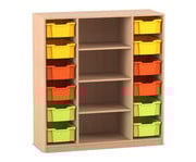 Flexeo® Regal PRO 3 Reihen 12 Boxen Gr M 4 breite Fächer mittig 1