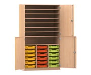 Flexeo® Bastelschrank PRO 3 Reihen 18 Boxen Gr S 8 Fächer 1