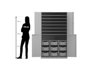 Flexeo® Bastelschrank PRO 3 Reihen 9 Boxen Gr M 8 Fächer 2
