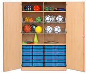 Flexeo® Sportschrank 4 Gitterkörbe 24 kleinen Boxen 2