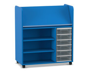 Flexeo® Bücherwagen fahrbar beidseitig 6 kleine Boxen 1