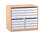 Flexeo® Papier und Bilderschrank 4 grosse 8 kleine Auszüge 1