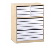 Flexeo® Papier und Bilderschrank 8 grosse Auszüge 8 kleine Auszüge oben 1