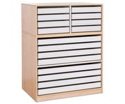 Flexeo® Papier und Bilderschrank 8 grosse Auszüge 8 kleine Auszüge oben 5