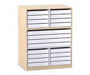 Flexeo® Papier und Bilderschrank 16 kleine Auszüge 4 grosse Auszüge mittig 1