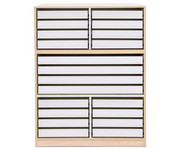 Flexeo® Papier und Bilderschrank 16 kleine Auszüge 4 grosse Auszüge mittig 2