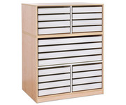 Flexeo® Papier und Bilderschrank 16 kleine Auszüge 4 grosse Auszüge mittig 3