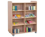 Flexeo® Bücherwagen beidseitig Fachböden & Schrägablagen 3
