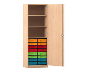 Flexeo® Schrank 16 kleine Boxen 3 Fächer 1 Tür 1