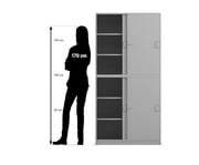 Flexeo® Schiebetürenschrank 12 Fächer Mittelwand 4 Türen Breite 94 4 cm 2