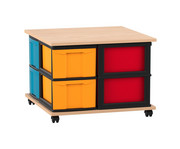 Flexeo® Fahrbares Containersystem mit Ablage 8 grosse Boxen 1