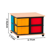 Flexeo® Fahrbares Containersystem mit Ablage 8 grosse Boxen 3