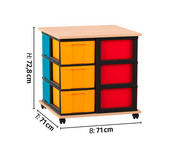 Flexeo® Fahrbares Containersystem mit Ablage 12 grosse Boxen 3