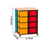 Flexeo® Fahrbares Containersystem mit Ablage 16 grosse Boxen 3