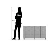 Flexeo® Fahrbares Containersystem mit Ablage 12 grosse Boxen 2