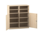 Flexeo® Schrank 10 Fächer Mittelwand 2 Halbtüren Breite 126 4 cm 1