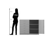 Flexeo® Schrank 6 kleine Schubladen 3 Fächer rechts 1 Tür Breite 126 4 cm 2