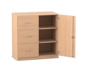 Flexeo® Schrank 3 grossen Schubladen 3 Fächer rechts 1 Tür Breite 94 4 cm 1