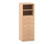 Flexeo® Schrank 6 kleine Schubladen 2 Fächer Breite 48 1 cm 1