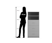 Flexeo® Schrank 3 grosse Schubladen 2 Fächer Breite 64 1 cm 2